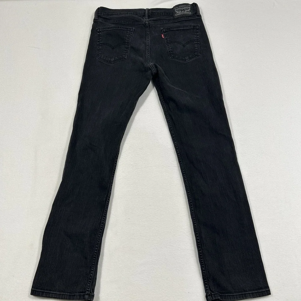 Levi's 514 Straight Fit Jeans Mens Fits 34x34 Black Denim Dark Wash Stretch